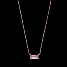 Kette Anhänger eckig 3,5x7,5 rosa Zirkonia 925/ rosé Silber