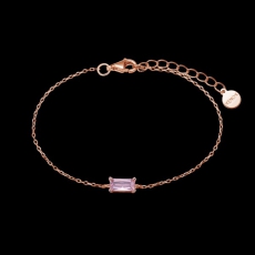 Armband Mitte eckiger rosa Zirkonia 3,5x7,5 925/ rosé Silber