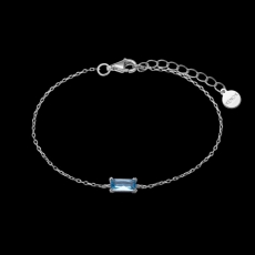 Armband mit blauem Zirkonia eckig