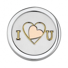 Coin tricolor Edelstahl,  Y love You Ø33mm