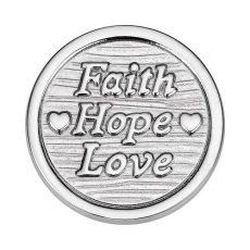 Coin Edelstahl Faith,Hope,Love, Ø33mm