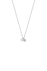 Xenox Kette Silber rhodiniert mit Anhänger Herz und Kreis, Zirkonia