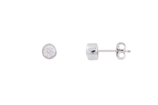 Xenox Ohrstecker Silber rhodiniert mit Zirkonia, Ø6,0mm