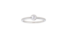 Xenox Ring poliert Silber rhodiniert mit Zirkonia Ø4,5mm