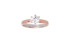 Xenox Ring poliert Silber rosé mit Krappenfassung, Zirkonia Ø6,0mm