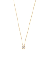Xenox Kette Silber vergoldet mit Anhänger Zirkonia Ø6mm