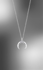 Kette Anker Silber mit Anhänger Halbmond mit Zirkonia