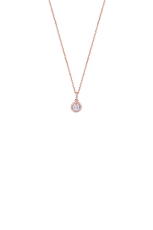 Xenox Kette Silber rosévergoldet mit Anhänger Zirkonia Ø5,8mm