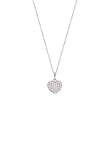 Xenox Kette Silber rhodiniert mit Anhänger Herz mit Zirkonia