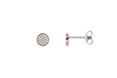 Xenox Ohrstecker Silber rosé mit Zirkonia, Ø 6mm
