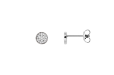 Xenox Ohrstecker Silber rhodiniert mit Zirkonia , Ø 6mm
