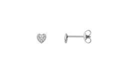 Xenox Ohrstecker Silber rhodiniert Herz mit Zirkonia