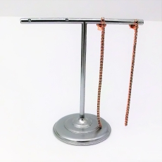 Xenox Ohrstecker mit Kette Silber rosé mit Zirkonia, Länge 70mm
