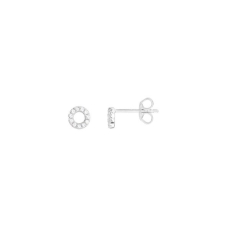 Xenox Ohrstecker Silber rhodiniert rund offen mit Zirkonia ,Ø 5mm