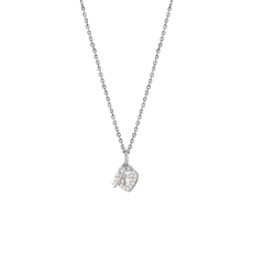 Xenox Kette Silber rhodiniert mit Anhänger Herz und Schlüssel mit Zirkonia