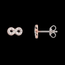 Xenox Ohrstecker Silber rosé Unendlich mit Zirkonia