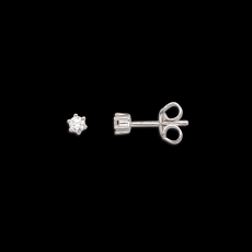 Xenox Ohrstecker Silber rhodiniert  Krappenfassung mit Zirkonia Ø 2,5mm