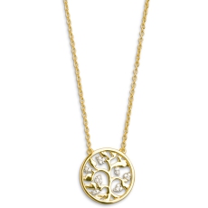 Xenox Kette Silber vergoldet mit Anhänger Lebensbaum Ø 14,5mm