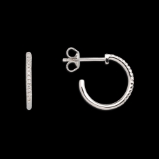 Xenox Steckcreole Silber rhodiniert mit Zirkonia Ø15mm