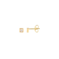 Xenox Ohrstecker Silber vergoldet eckig 4x4mm mit Zirkonia