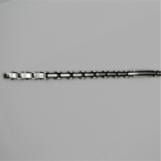 Xenox Armband Herren Edelstsahl mit schwarz mit Gravurplatte , 21cm
