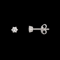 Xenox Ohrstecket Silber rhodiniert mit Zirkonia Krappenfassung  Ø 4mm
