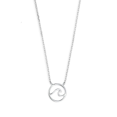 Xenox Kette Silber rhodiniert mit Anhänger Kreis mit Welle