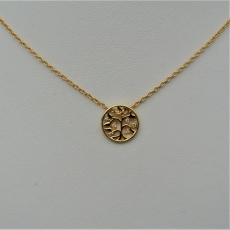 Xenox Kette Silber vergoldet mit  Anhänger Lebensbaum mit Zirkonia  Ø10mm