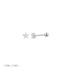Xenox Ohrstecker Helix Silber rhodiniert
