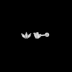 Xenox Ohrstecker Helix Silber rhodiniert