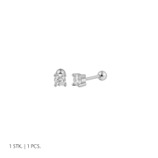Xenox Ohrstecker Helix Silber rhodiniert