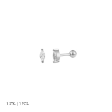 Xenox Ohrstecker Helix Silber rhodiniert