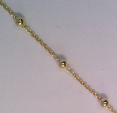 Fusskette mit Kugeln ,333/-Gelbgold, 25cm lang