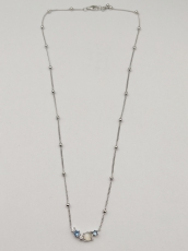 Kette mit Mondstein und Zirkonia 925/-