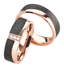 Ring Titan mit Carbonrand in rosé