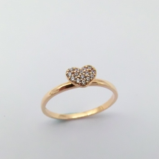 Ring mit Herz Zirkonia, 585/-Roségold