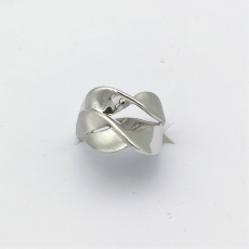 Ring matt poliert, ausgefallene Form 925/- rhodiniert