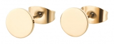 Ohrstecker rund poliert, Ø 6mm Titan vergoldet