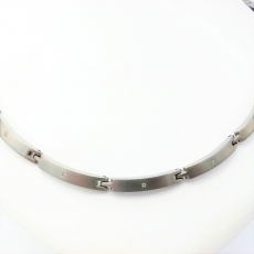 Collier matt, poliert Diamant 0,025ct Titan 45cm