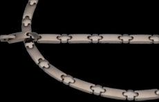 Armband matt, poliert Zwischenteile Kreuzform Titan 19cm