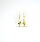 Ohrpendel poliert lang Smaragd,Saphir,Diamant 585/- Gold