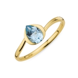 Ring Fassung Tropfenform blauer Topas 333/ Gelbgold