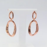 Ohrstecker offen zwei ovale Ringe 925/rosé Silber