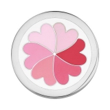 Coin Edelstahl mit Emaille Herzen pink, Ø25mm