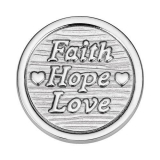 Coin Edelstahl Faith,Hope,Love, Ø33mm