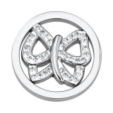 Coin Edelstahl offen Schmetterling mit Zirkonia, Ø33mm