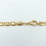 Collier matt/poliert Pfauenauge in 585/- Gelbgold , Länge 45cm