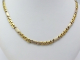 Collier matt/poliert bicolor in 585/- Gelbgold Weißgold