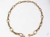 Collier poliert offen Ringe in 333/-Gelbgold ,Länge 45cm