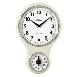 Wanduhr Küche Metallgehäuse beige